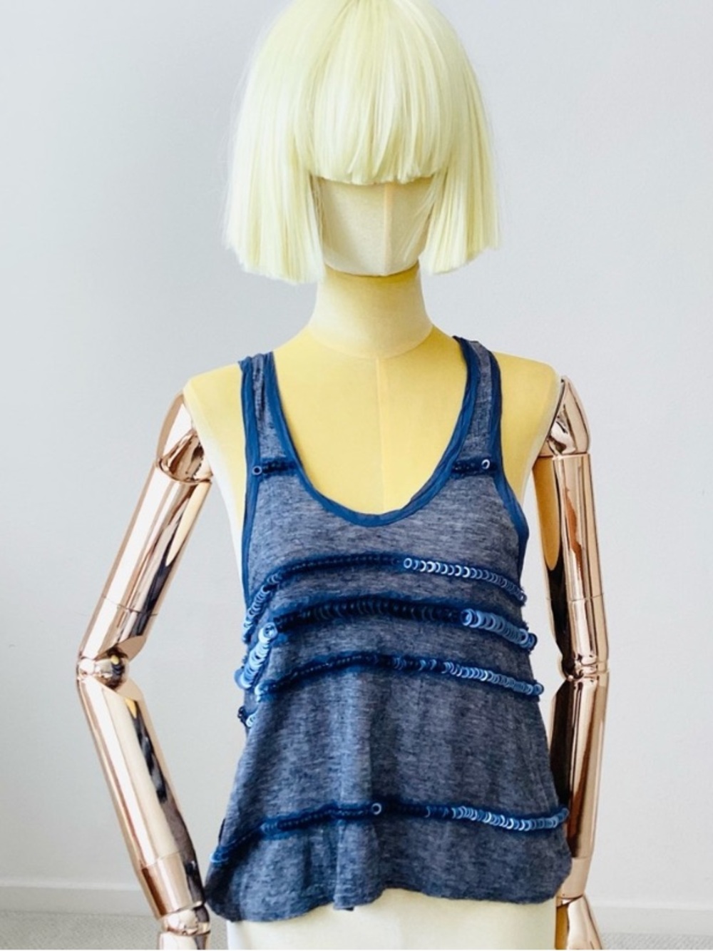 3.1 Phillip Lim Grey 
Sequin-Trimmed Tank Top SZ XS
